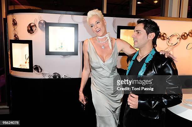 Brigitte Nielsen and husband Mattia Dessi attend the 'New Faces Award 2010' at Cafe Moskau on April 22, 2010 in Berlin, Germany.