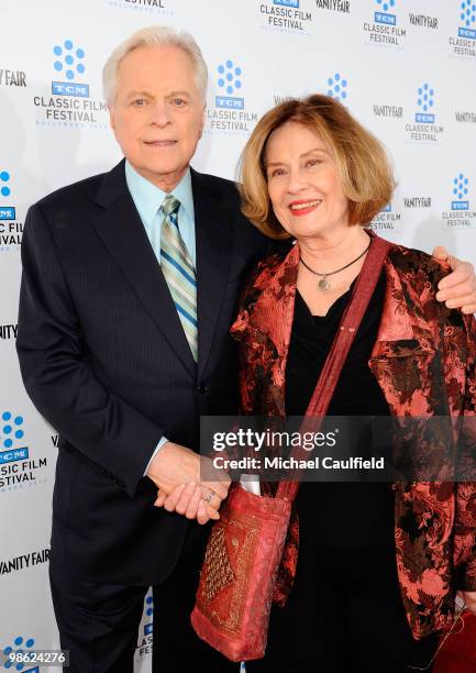 Host Robert Osborne and actress Diane Baker attend the Opening Night Gala of the newly restored "A Star Is Born" premiere at Grauman's Chinese...