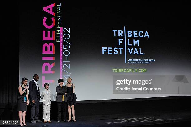 Tribeca programmer Genna Terranova, Actor Forest Whitaker, actor Chandler Frantz, director Olivier Dahan and actress Renee Zellweger attend the...