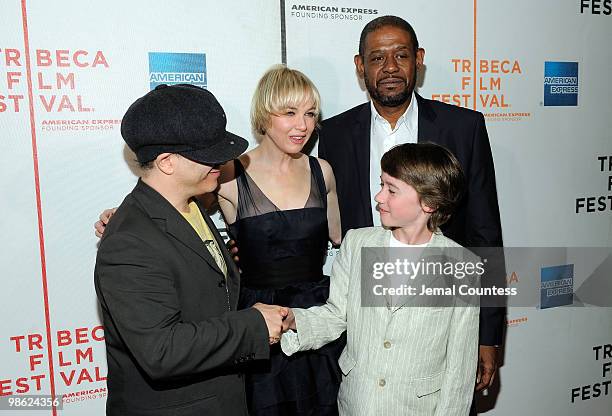 Director Olivier Dahan, actress Renee Zellweger, actor Chandler Frantz and actor Forest Whitaker attend the premiere of "My Own Love Song" during the...
