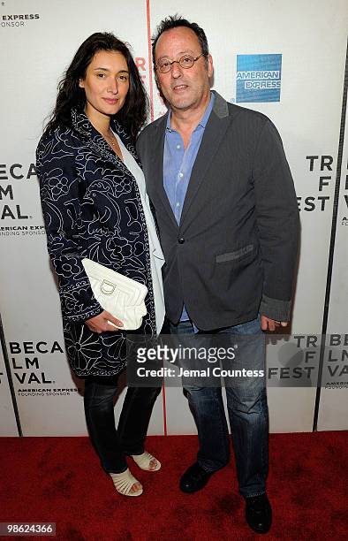 Zofia Borucka and actor Jean Reno attend the premiere of "My Own Love Song" during the 2010 Tribeca Film Festival at the Tribeca Performing Arts...