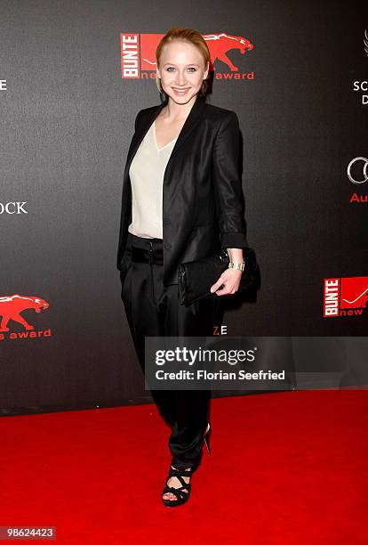 Actress Anna Maria Muehe attends the 'new faces award 2010' at cafe Moskau on April 22, 2010 in Berlin, Germany.