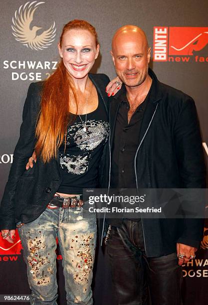 Actress Andrea Sawatzki and husband, actor Christian Berkel attend the 'new faces award 2010' at cafe Moskau on April 22, 2010 in Berlin, Germany.