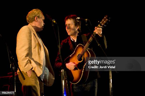 Dan Stuart and Chuck Prophet perform on stage at Teatre Zorrilla on April 22, 2010 in Badalona, Spain.