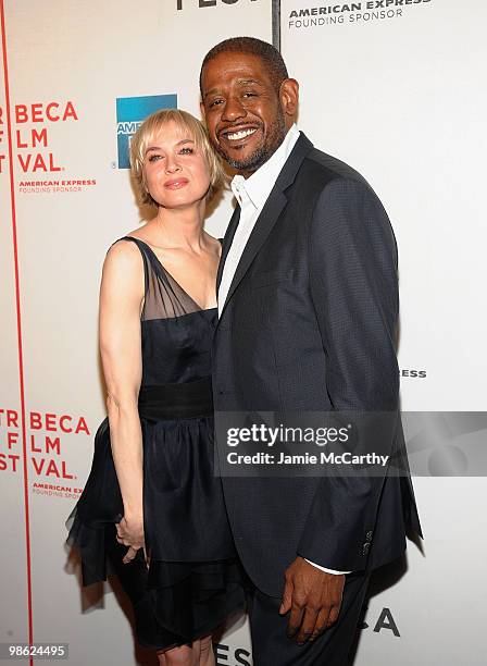 Renee Zellwegerand Forest Whitaker attend the "My Own Love Song" premiere during the 9th Annual Tribeca Film Festival at the Borough of Manhattan...