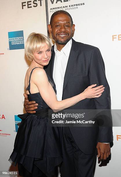 Renee Zellwegerand Forest Whitaker attend the "My Own Love Song" premiere during the 9th Annual Tribeca Film Festival at the Borough of Manhattan...