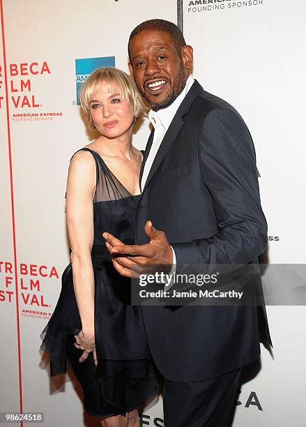 Renee Zellwegerand Forest Whitaker attend the "My Own Love Song" premiere during the 9th Annual Tribeca Film Festival at the Borough of Manhattan...