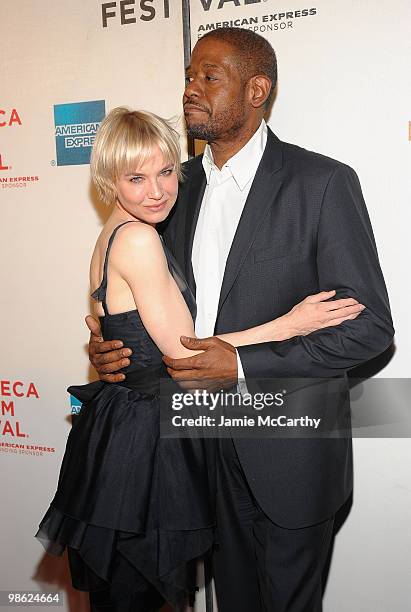 Renee Zellwegerand Forest Whitaker attend the "My Own Love Song" premiere during the 9th Annual Tribeca Film Festival at the Borough of Manhattan...