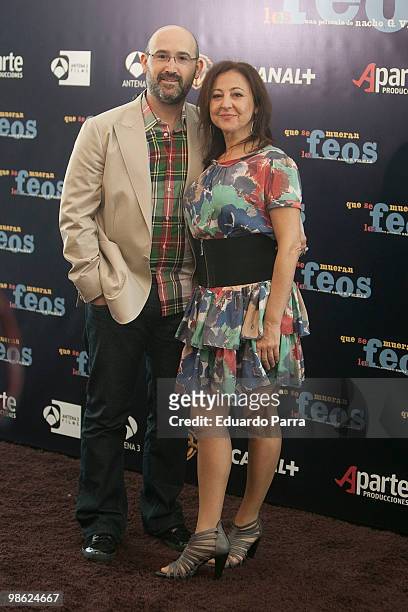 Javier Camara and Carmen Machi attend Que se mueran los feos photocall at ME Hotel on April 22, 2010 in Madrid, Spain.