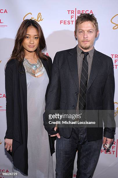 Actor Norman Reedus and Jarah Mariano attend the after party for "Meskada" during the 2010 Tribeca Film Festival at Libation on April 22, 2010 in New...