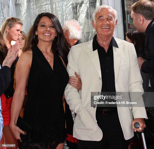 Actor Jean-Paul Belmondo and Barbara Gandolfi attend the TCM Classic Film Festival screening of a "A Star Is Born" at Grauman's Chinese Theater on...