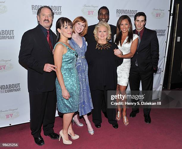 Actors Tom Wopat, Leslie Kritzer, Erin Mackey, Barbara Cook, Norm Lewis, Vanessa Williams and Matthew Scott attends the opening night after party of...