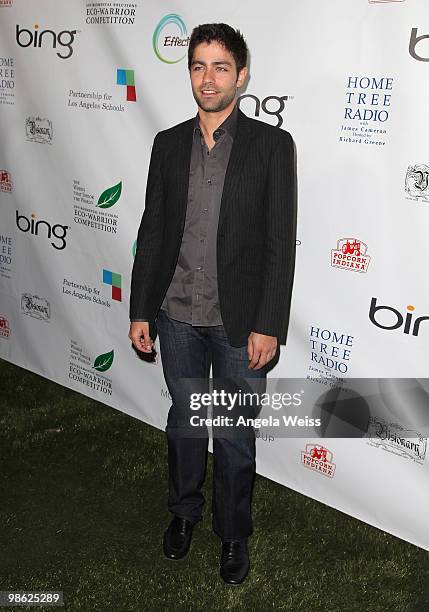 Actor Adrian Grenier attends the 'Global Home Tree' Earth Day VIP reception hosted by James Cameron at the JW Marriott Los Angeles at L.A. LIVE on...