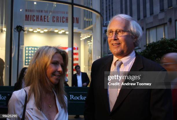 Jayni Chase and Chevy Chase attend the A Bid to Save the Earth Green Auction at Christie's on April 22, 2010 in New York City.