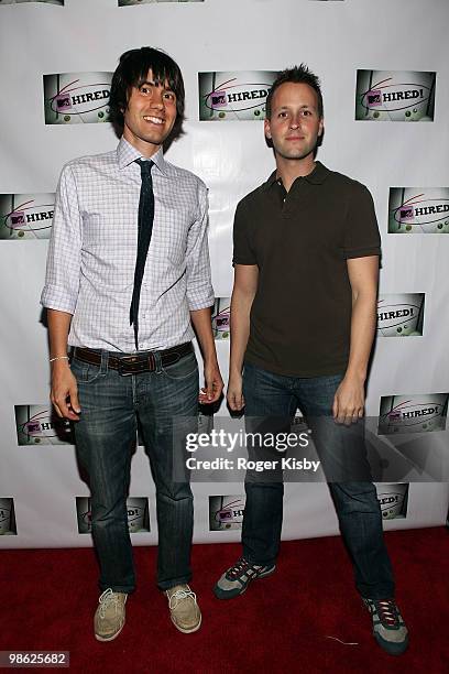 College Humor co-founders Ricky Van Veen and Josh Abramson attend the launch party for the new MTV News & Docs series "MTV Hired" at La Pomme on...