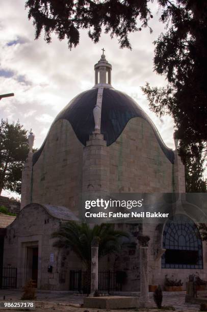 dominus flevit church in jerusalem israel - jerusalem church stock pictures, royalty-free photos & images