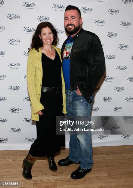 Ally Sheedy and Chris Salgardo attend the unveiling of Limited Edition Kiehl's Acai Damage-Protecting Toning Mists to benefit the Rainforest Alliance...