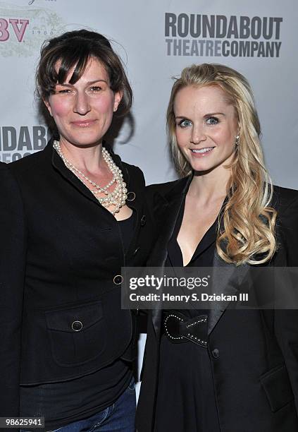 Actress Ana Gasteyer and actress Kate Reinders attend the opening of "Sondheim on Sondheim" at the Roundabout Theatre Company on April 22, 2010 in...