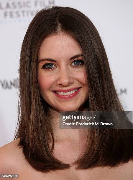 Actress Alison Brie attends the TCM Classic Film Festival screening of a "A Star Is Born" at Grauman's Chinese Theater on April 22, 2010 in...