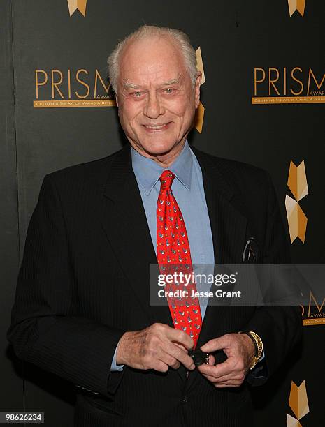 Actor Larry Hagman arrives to the 14th Annual Prism Awards at the Beverly Hills Hotel on April 22, 2010 in Beverly Hills, California.