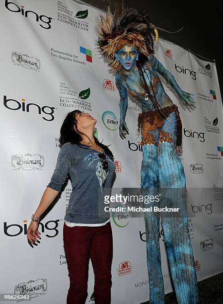 Actress Michelle Rodriguez attends the Earth Day celebration and screening of Avatar benefitting the Partnership for Los Angeles Schools at Nokia...