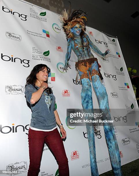 Actress Michelle Rodriguez attends the Earth Day celebration and screening of Avatar benefitting the Partnership for Los Angeles Schools at Nokia...