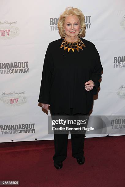 Actress Barbara Cook attends the opening of "Sondheim on Sondheim" at the Studio 54 on April 22, 2010 in New York City.