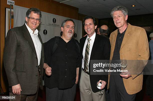 From L to R : Barry Weiss,Oscar winning producer Jon Landau, Andy Maltz and Oscar nominated animator Bill Kroyer attend AMPAS Presents "Acting In The...