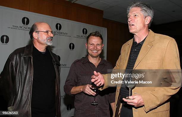 From L to R : Mark Goldblatt, ,Oscar winning producer Jon Landau, Andy Maltz, Oscar winning animation supervisor Richard Baneham and Oscar nominated...