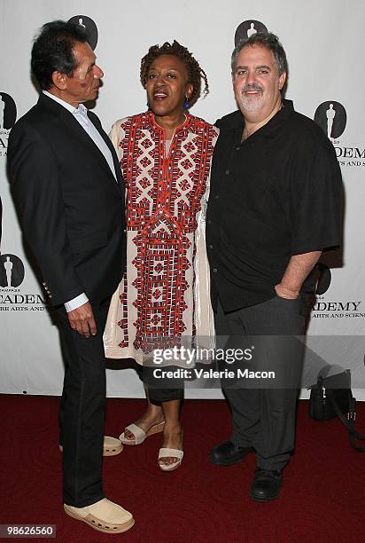 From L to R : Actors Wes Studi and CCH Pounder and Oscar winning producer Jon Landau attend AMPAS Presents "Acting In The Digital Age"n April 22,...