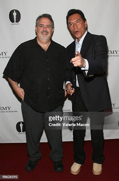Oscar winning producer Jon Landau and actor Wes Studi attend AMPAS Presents "Acting In The Digital Age"n April 22, 2010 in Beverly Hills, California.