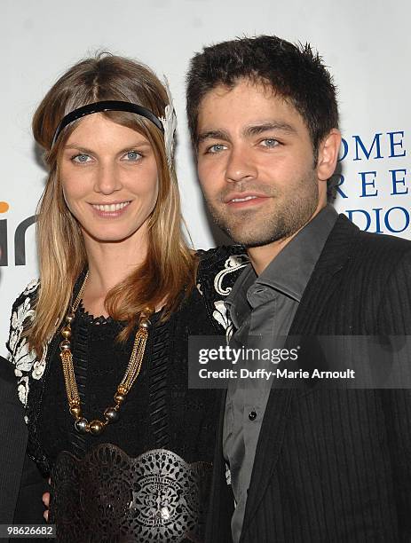 Model Angela Lindvall and Actor Adrian Grenier attends Global Home Tree event celebrating the 40th Anniversary of Earth Day at JW Marriott Los...