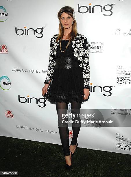Model Angela Lindvall attends Global Home Tree event celebrating the 40th Anniversary of Earth Day at JW Marriott Los Angeles at L.A. LIVE on April...