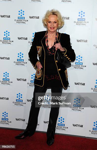 Actress Tippi Hedren arrives at the opening night gala and premiere of the newly restored "A Star Is Born" at Grauman's Chinese Theatre on April 22,...