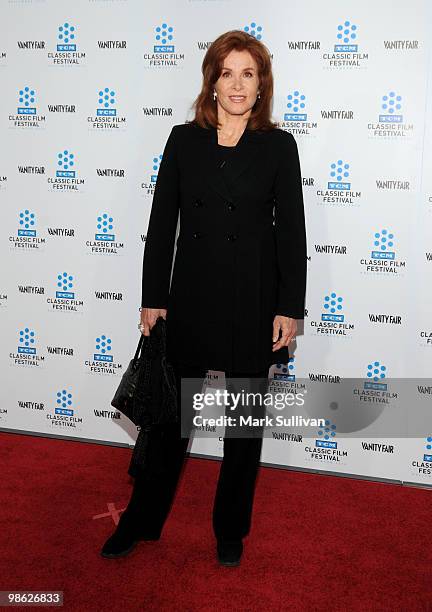 Actress Stephanie Powers arrives at the opening night gala and premiere of the newly restored "A Star Is Born" at Grauman's Chinese Theatre on April...