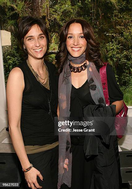 Alexandra Hedison and Jennifer Beals attend Alexandra Hedison's "ITHAKA" opening at Month Of Photography LA at Frank Pictures Gallery on April 4,...