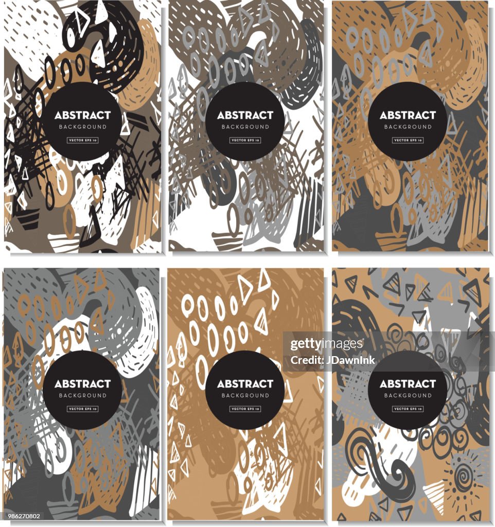 サンプル テキスト付きのエレガントな落書き背景デザイン テンプレートのセット