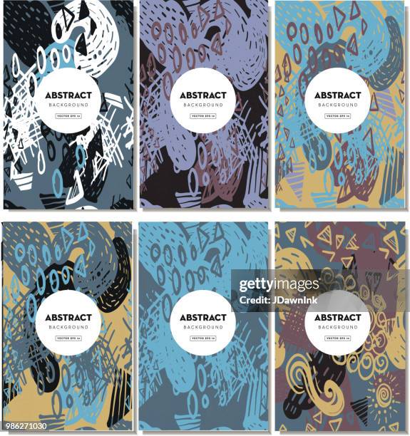 set of elegant doodle background design templates with sample text - sample text stock illustrations