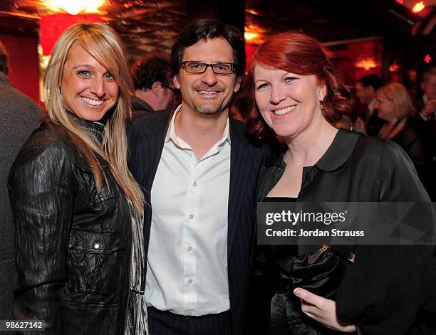 Ben Mankiewicz , actress Kate Flannery and guest attend the TCM Classic Film Festival Vanity Fair after party held at Kress on April 22, 2010 in...