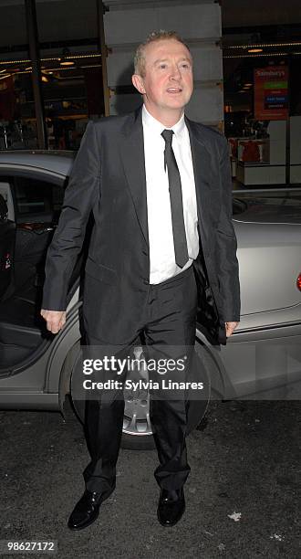 Louis Walsh leaving a Mayfair hotel on April 22, 2010 in London, England.