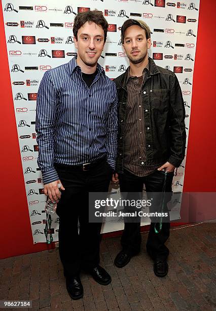 Writer/director Michael Zimbalist and director Jeff Zimbalist attend a party hosted by American Apothecary at the Hudson Terrace on April 22, 2010 in...