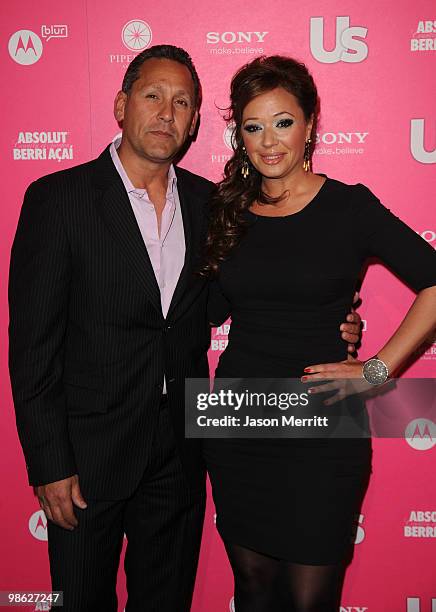 Actress Leah Remini and husband Angelo Pagan arrive at the Us Weekly Hot Hollywood Style Issue celebration held at Drai's Hollywood at the W...