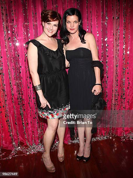 Sara Rue and Pauley Perrette attend "Project Runway for Project Angel Food" benefit and season finale party at Eleven NightClub on April 22, 2010 in...