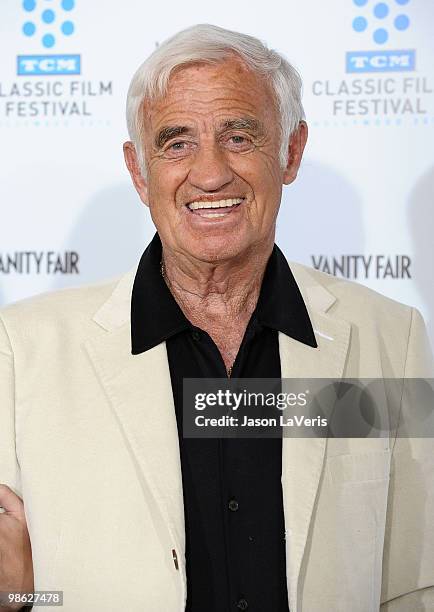 Actor Jean-Paul Belmondo attends the 2010 TCM Classic Film Festival opening night gala and premiere of "A Star is Born" at Grauman's Chinese Theatre...