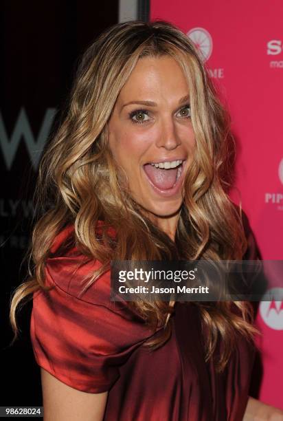 Actress Molly Sims arrives at the Us Weekly Hot Hollywood Style Issue celebration held at Drai's Hollywood at the W Hollywood Hotel on April 22, 2010...