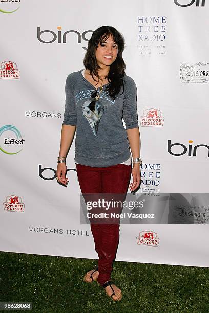 Michelle Rodriguez attends James Cameron's Star-Studded Green Carpet VIP reception for Earth Day at the JW Marriott Los Angeles at L.A. LIVE on April...