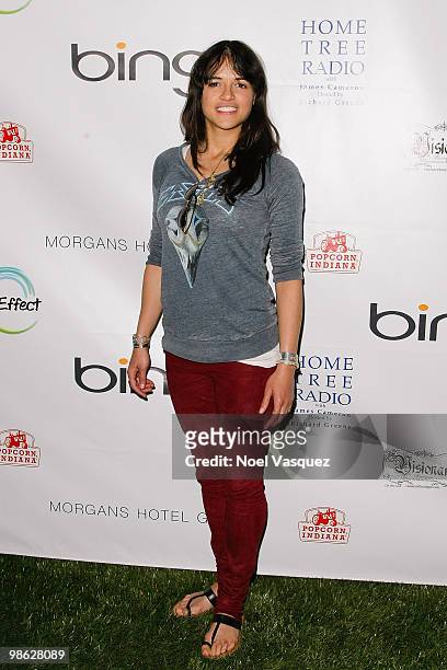 Michelle Rodriguez attends James Cameron's Star-Studded Green Carpet VIP reception for Earth Day at the JW Marriott Los Angeles at L.A. LIVE on April...