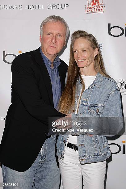 James Cameron and Suzy Amis attend his Star-Studded Green Carpet VIP reception for Earth Day at the JW Marriott Los Angeles at L.A. LIVE on April 22,...
