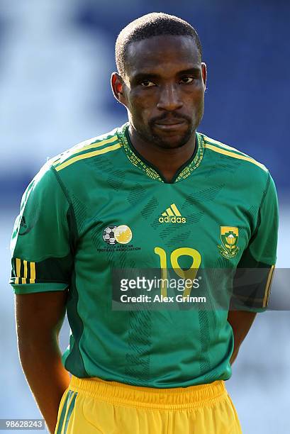 Surprise Moriri of South Africa before the international friendly match between South Africa and North Korea at the Brita arena on April 22, 2010 in...