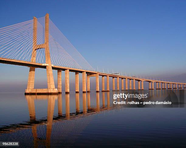 ponte vasco da gama bridge - ponte vasco da gama stock-fotos und bilder